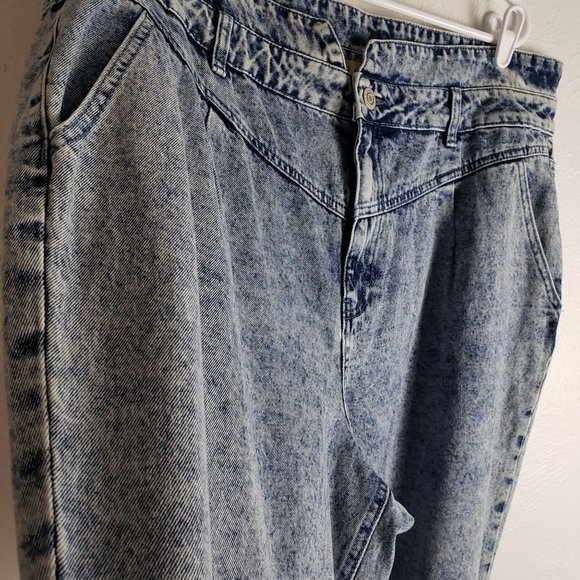 Eloquii Plus Size Super High Rise Blue Jeans Medium Blue Acid Wash - Picture 5 of 12